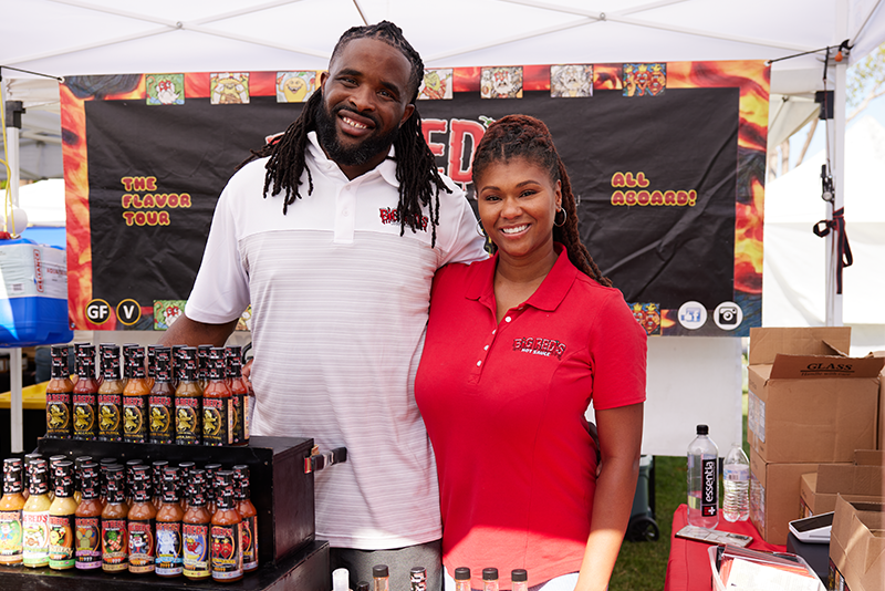 Big Red’s Hot Sauce founders Tasia and Paul Ford