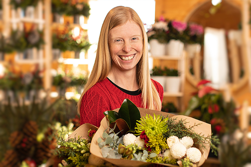 Melanie Harrington, owner of Dahlia May Flower Farm