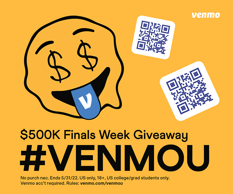 $500K Finals Week Giveaway #VenmoU Graphic Promo